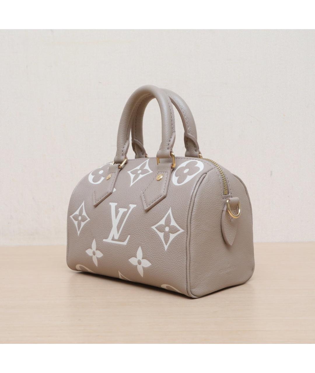 LOUIS VUITTON Бежевая кожаная сумка через плечо, фото 4