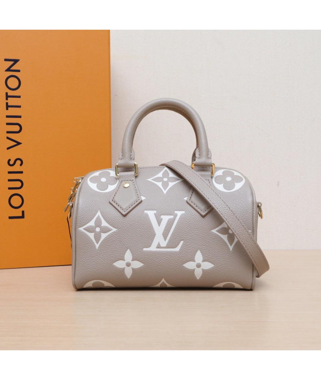 LOUIS VUITTON Бежевая кожаная сумка через плечо, фото 2