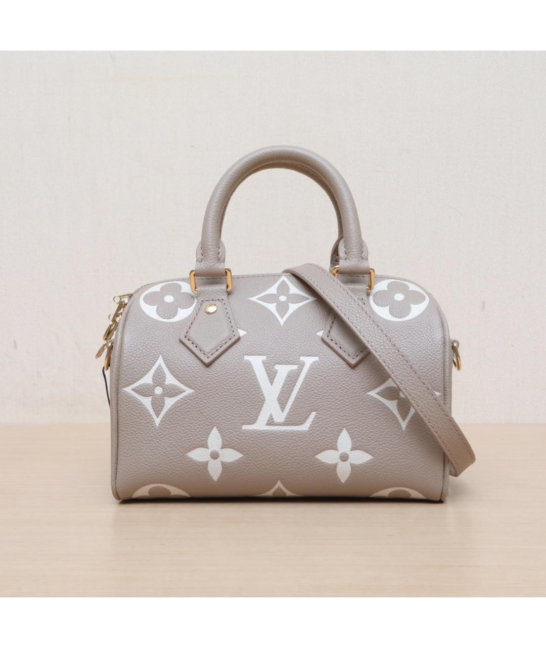 LOUIS VUITTON Бежевая кожаная сумка через плечо, фото 3