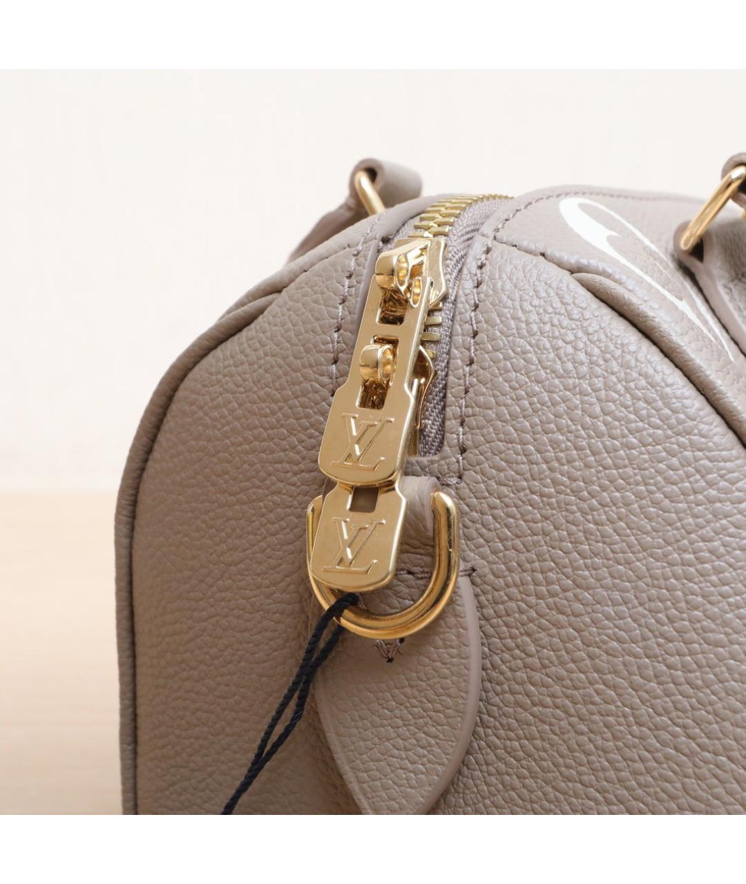 LOUIS VUITTON Бежевая кожаная сумка через плечо, фото 8