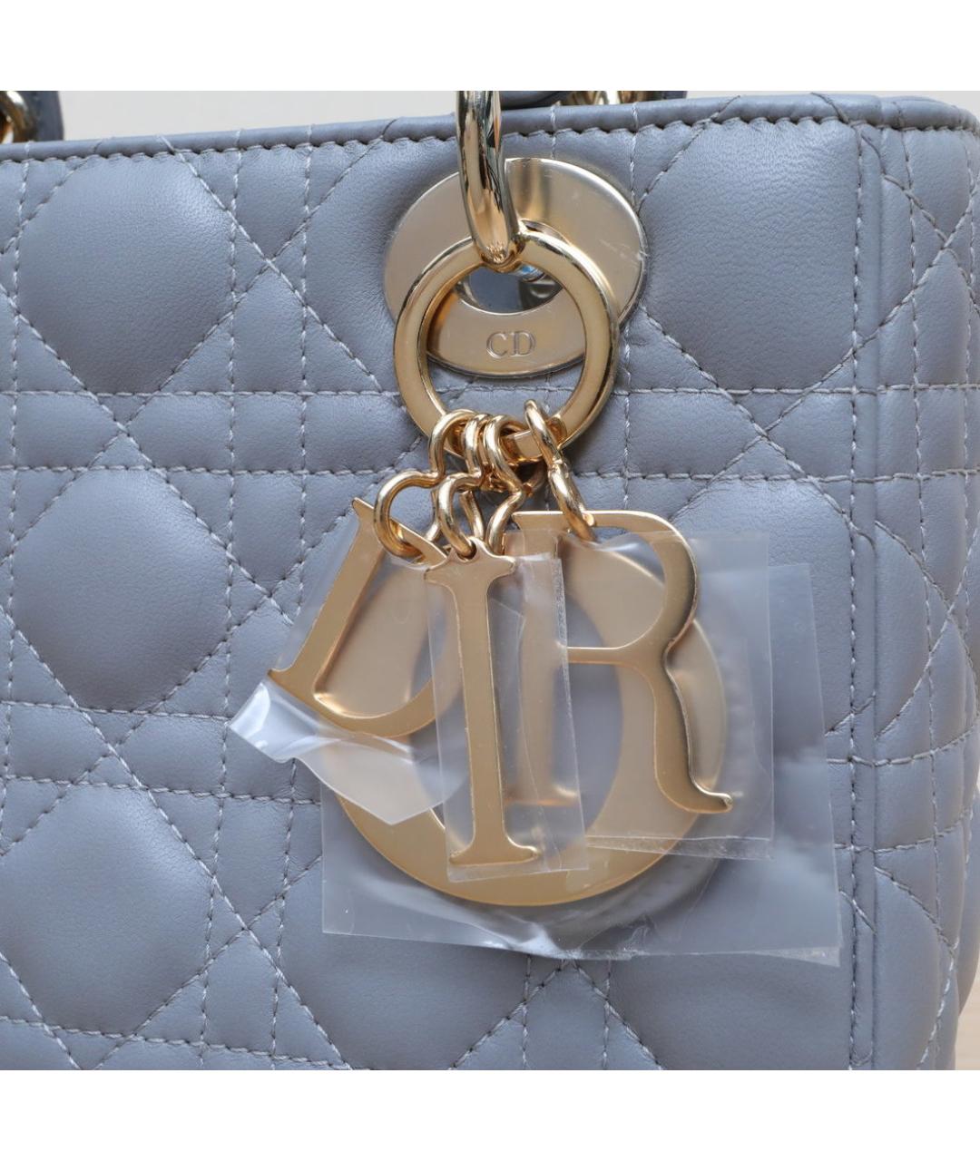 CHRISTIAN DIOR Голубая кожаная сумка через плечо, фото 8