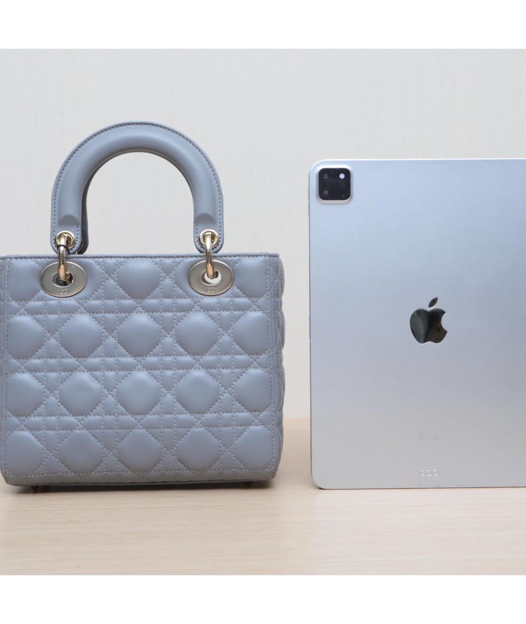 CHRISTIAN DIOR Голубая кожаная сумка через плечо, фото 7