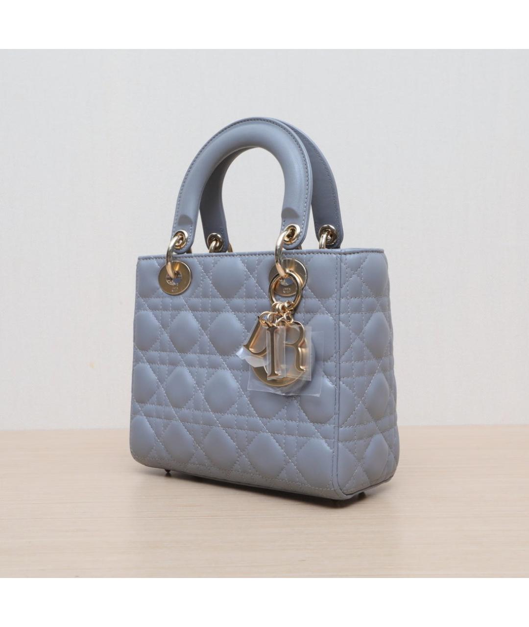 CHRISTIAN DIOR Голубая кожаная сумка через плечо, фото 4