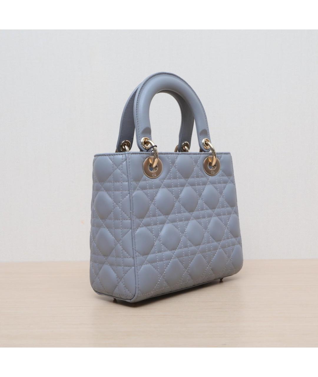 CHRISTIAN DIOR Голубая кожаная сумка через плечо, фото 6