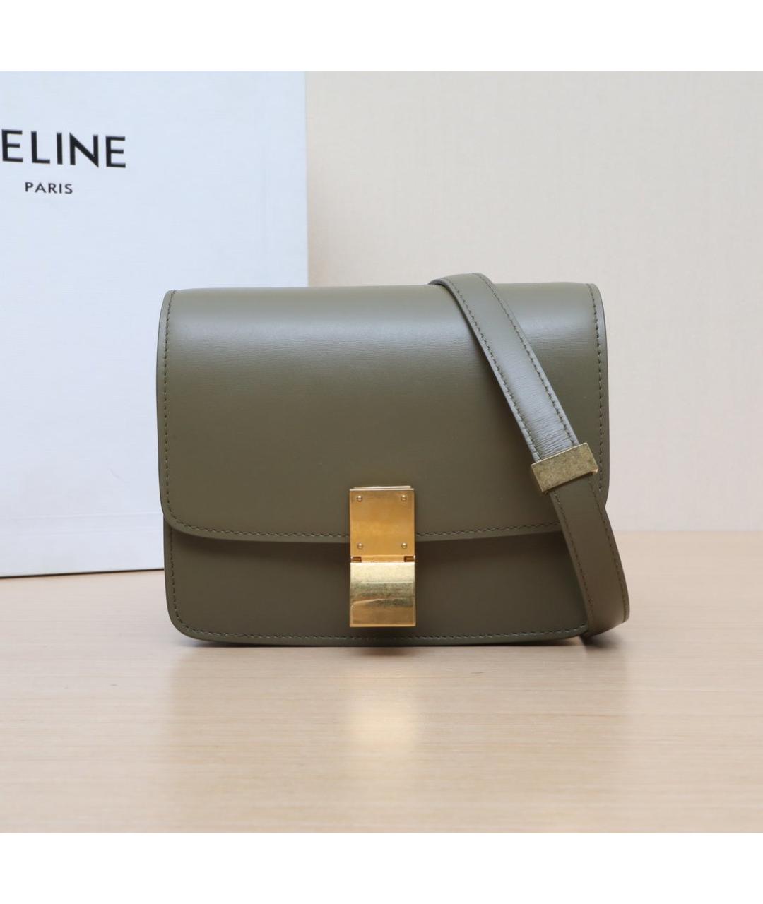 CELINE Коричневая кожаная сумка через плечо, фото 2