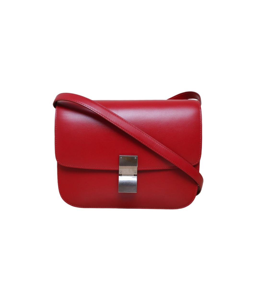 CELINE Красная кожаная сумка через плечо, фото 1
