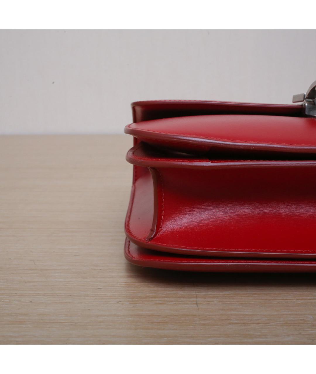 CELINE Красная кожаная сумка через плечо, фото 9