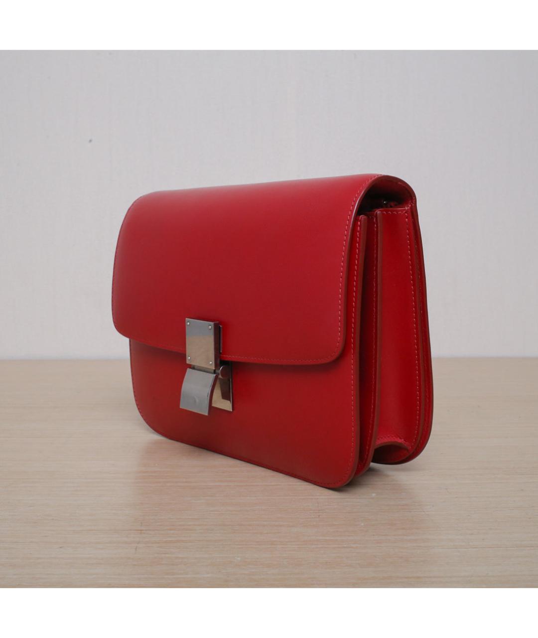 CELINE Красная кожаная сумка через плечо, фото 4