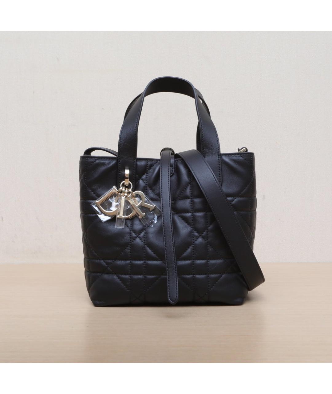 CHRISTIAN DIOR Черная кожаная сумка через плечо, фото 3