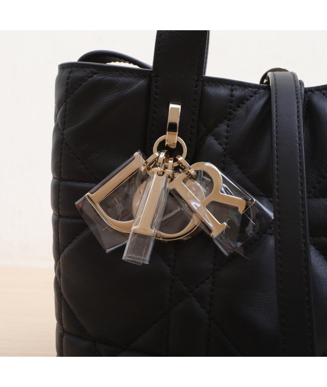 CHRISTIAN DIOR Черная кожаная сумка через плечо, фото 8