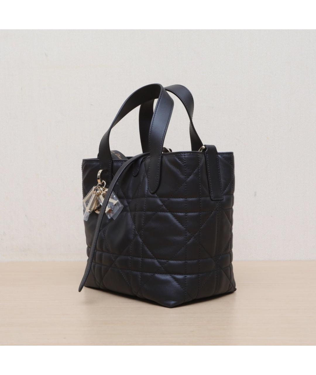 CHRISTIAN DIOR Черная кожаная сумка через плечо, фото 4