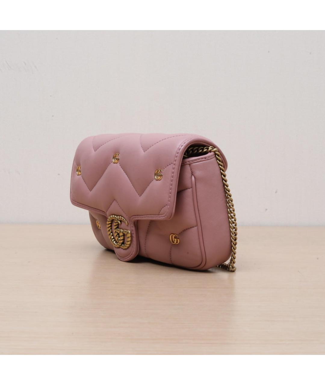 GUCCI Розовая кожаная сумка через плечо, фото 4