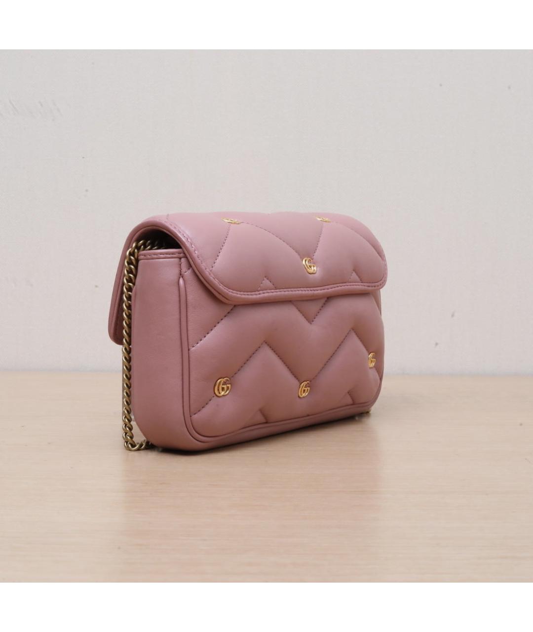 GUCCI Розовая кожаная сумка через плечо, фото 6