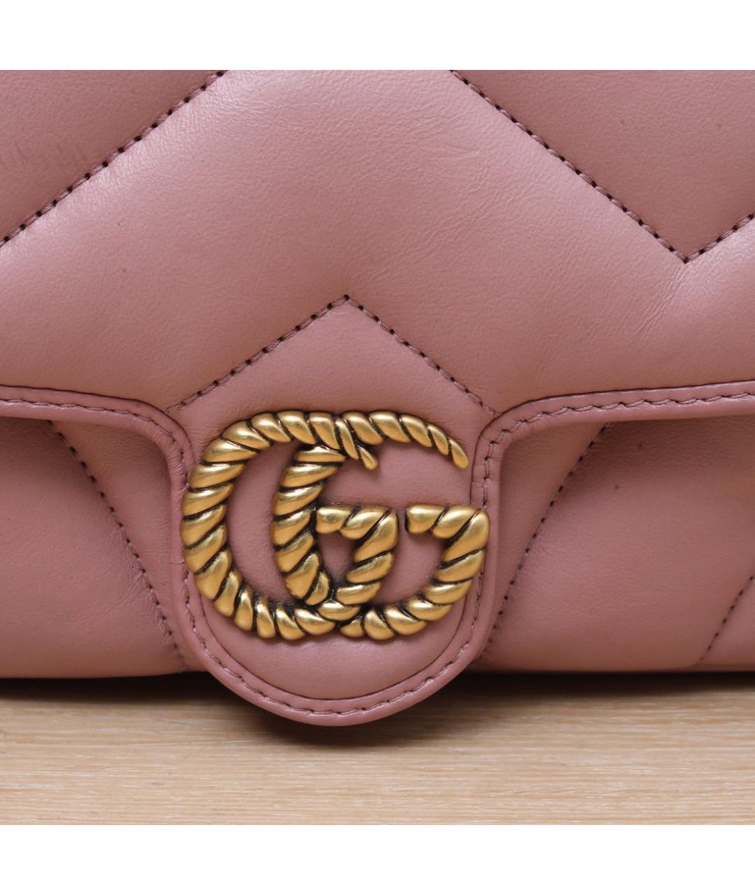 GUCCI Розовая кожаная сумка через плечо, фото 8
