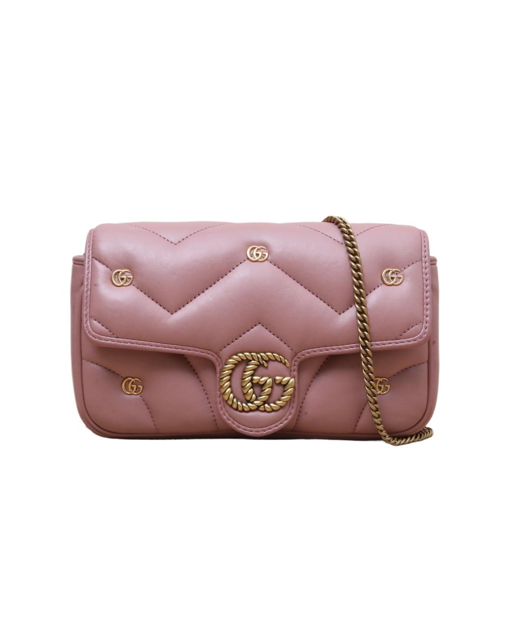 GUCCI Розовая кожаная сумка через плечо, фото 1