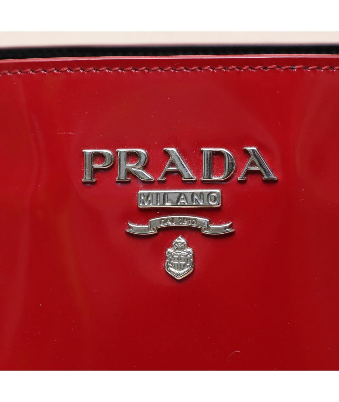 PRADA Красная кожаная сумка через плечо, фото 8