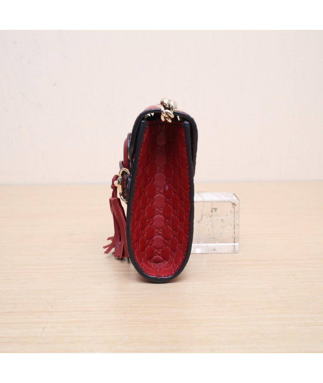 GUCCI Красная кожаная сумка через плечо, фото 5