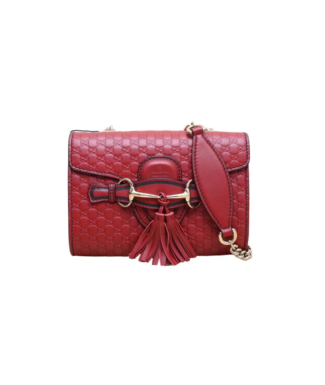 GUCCI Красная кожаная сумка через плечо, фото 1