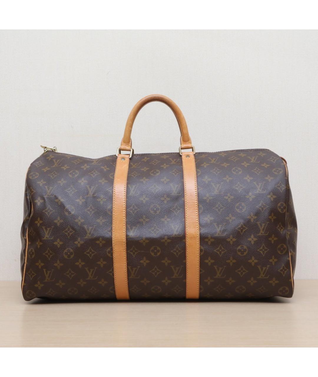 LOUIS VUITTON Коричневая кожаная сумка через плечо, фото 3