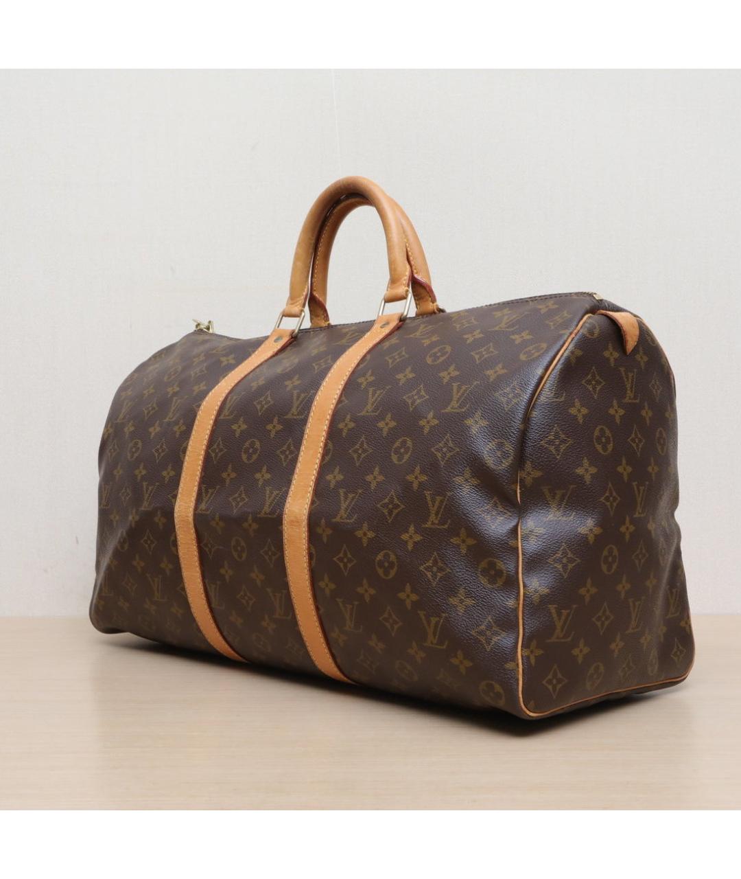 LOUIS VUITTON Коричневая кожаная сумка через плечо, фото 4