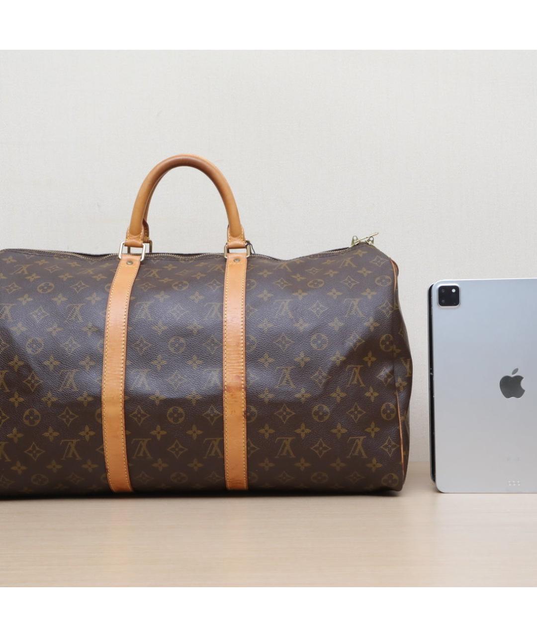 LOUIS VUITTON Коричневая кожаная сумка через плечо, фото 7