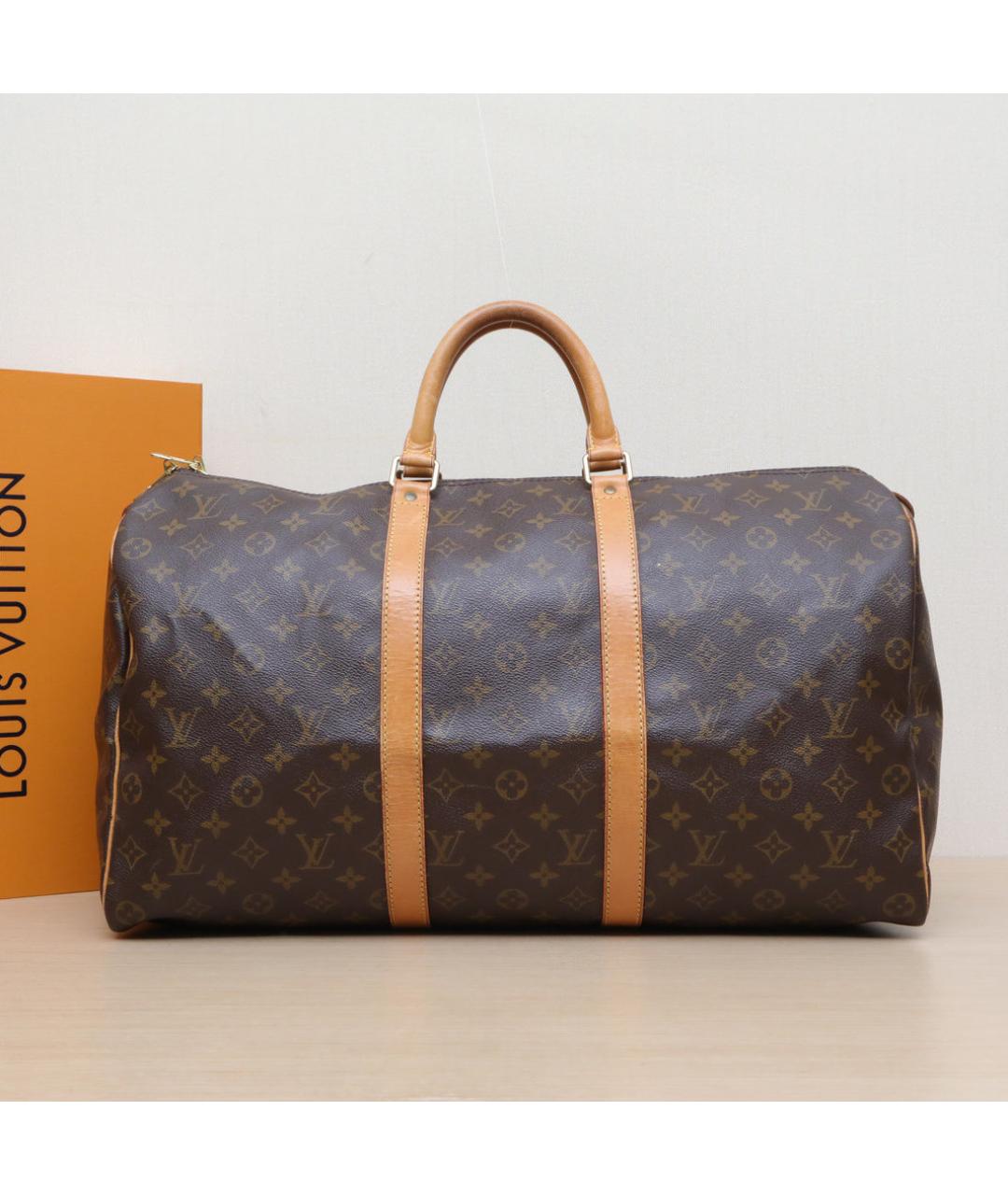 LOUIS VUITTON Коричневая кожаная сумка через плечо, фото 2