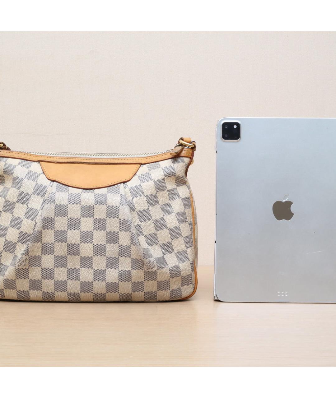 LOUIS VUITTON Белая кожаная сумка через плечо, фото 7