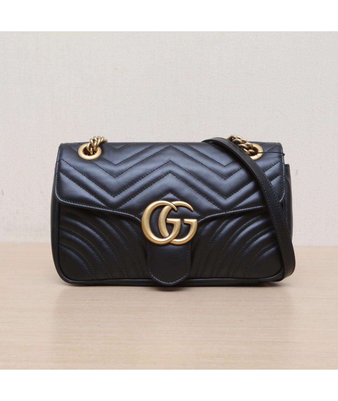 GUCCI Черная кожаная сумка через плечо, фото 3