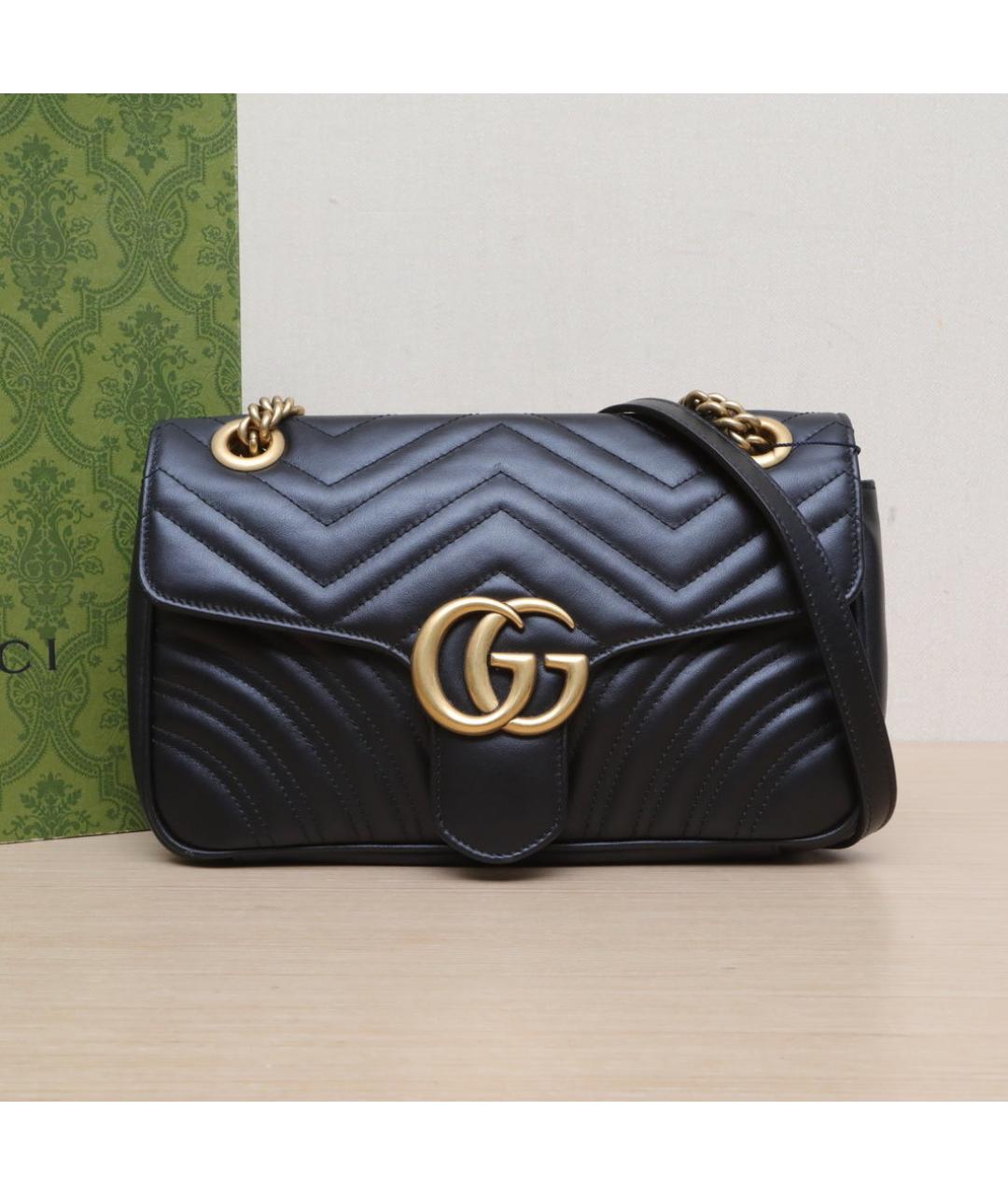 GUCCI Черная кожаная сумка через плечо, фото 2