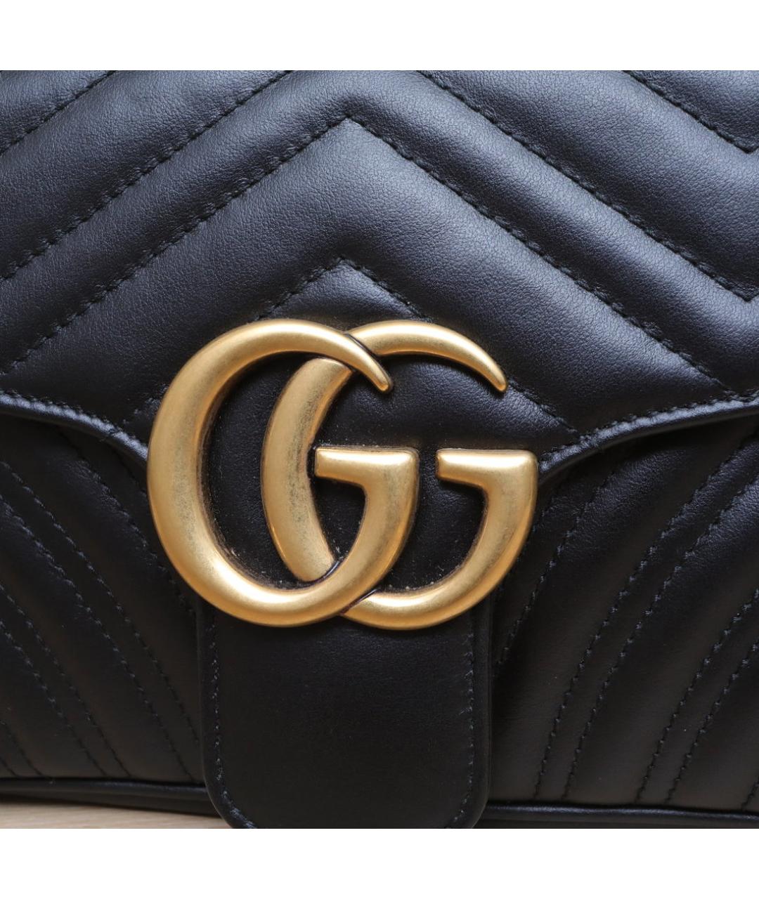 GUCCI Черная кожаная сумка через плечо, фото 8