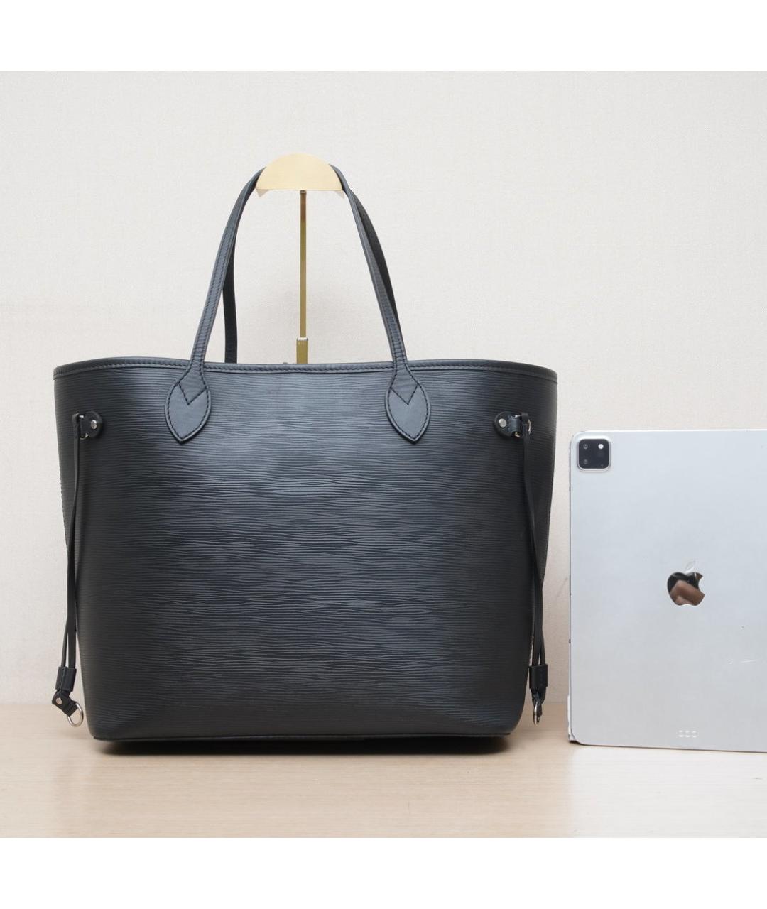 LOUIS VUITTON Черная кожаная сумка через плечо, фото 7