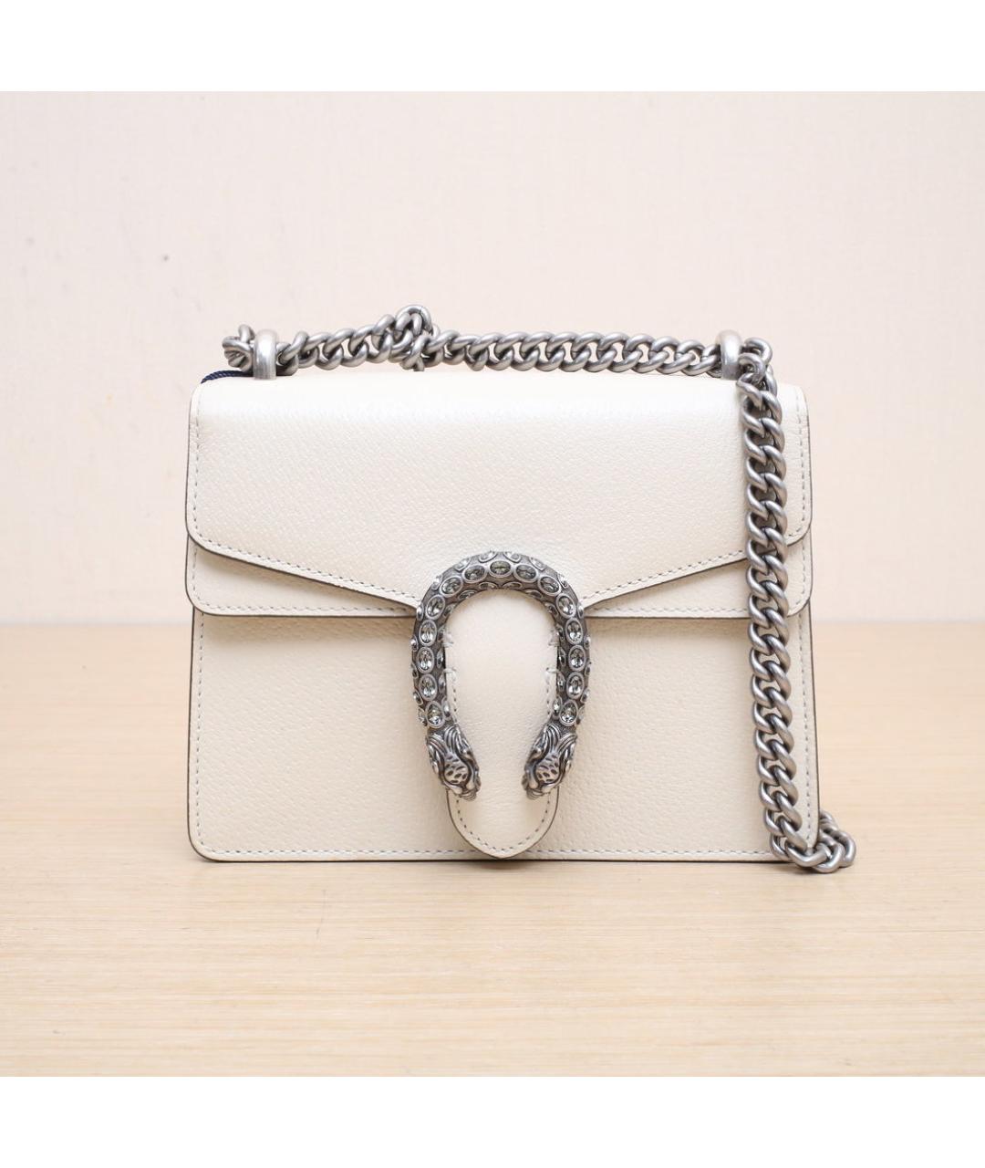 GUCCI Белая кожаная сумка через плечо, фото 3