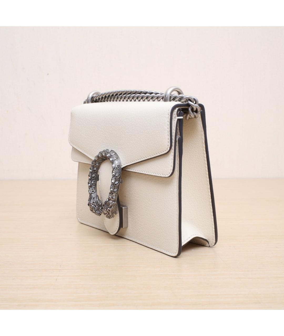 GUCCI Белая кожаная сумка через плечо, фото 4