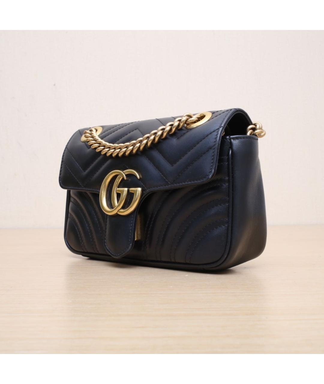 GUCCI Черная кожаная сумка через плечо, фото 5