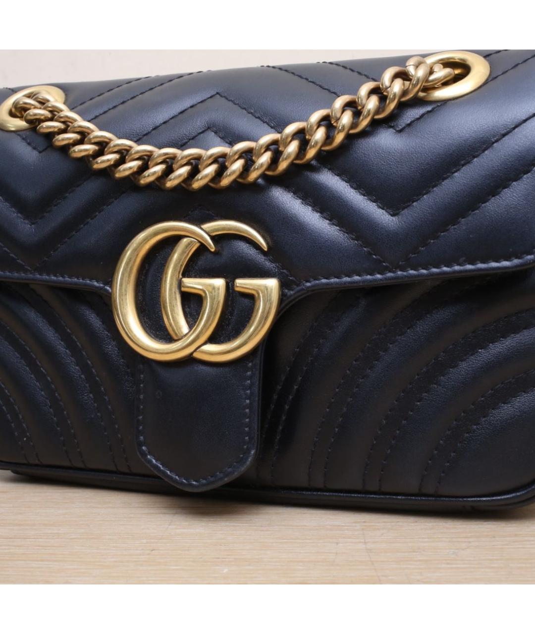 GUCCI Черная кожаная сумка через плечо, фото 9