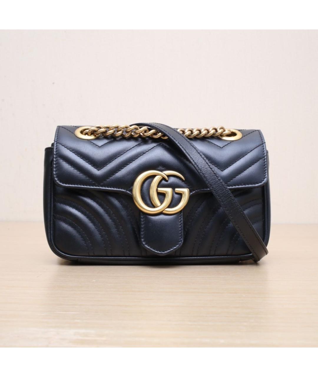 GUCCI Черная кожаная сумка через плечо, фото 4