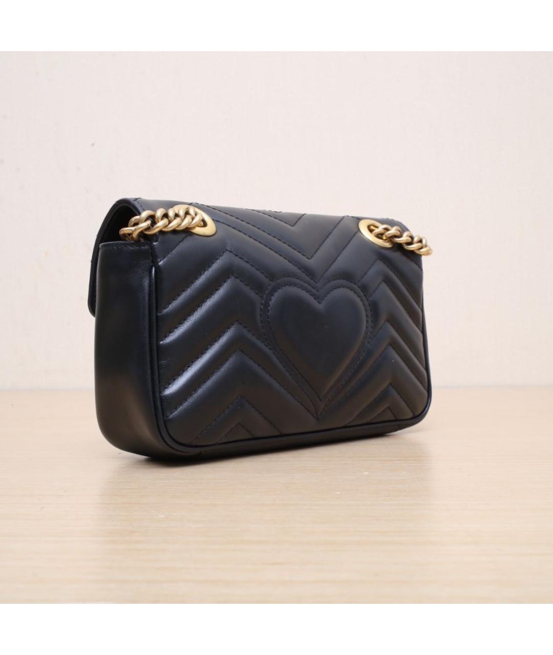 GUCCI Черная кожаная сумка через плечо, фото 7