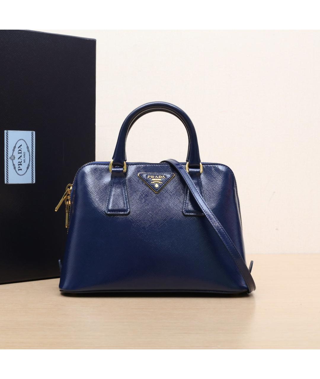 PRADA Синяя кожаная сумка через плечо, фото 2