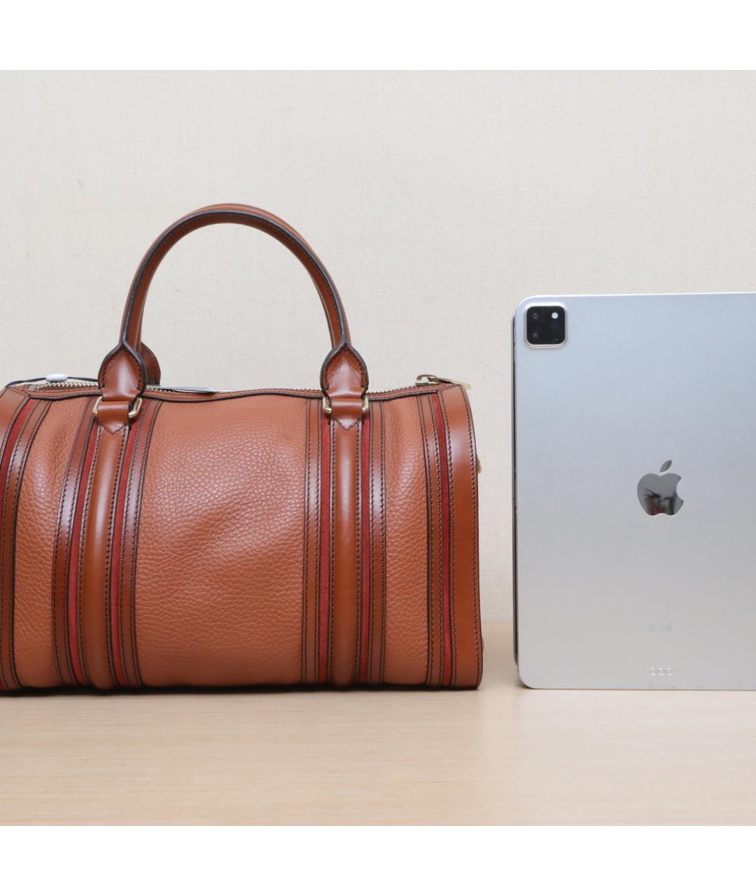 BURBERRY Коричневая кожаная сумка через плечо, фото 7