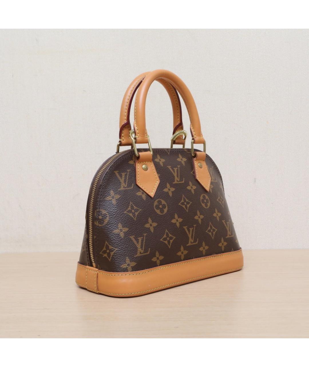 LOUIS VUITTON Коричневая кожаная сумка через плечо, фото 6