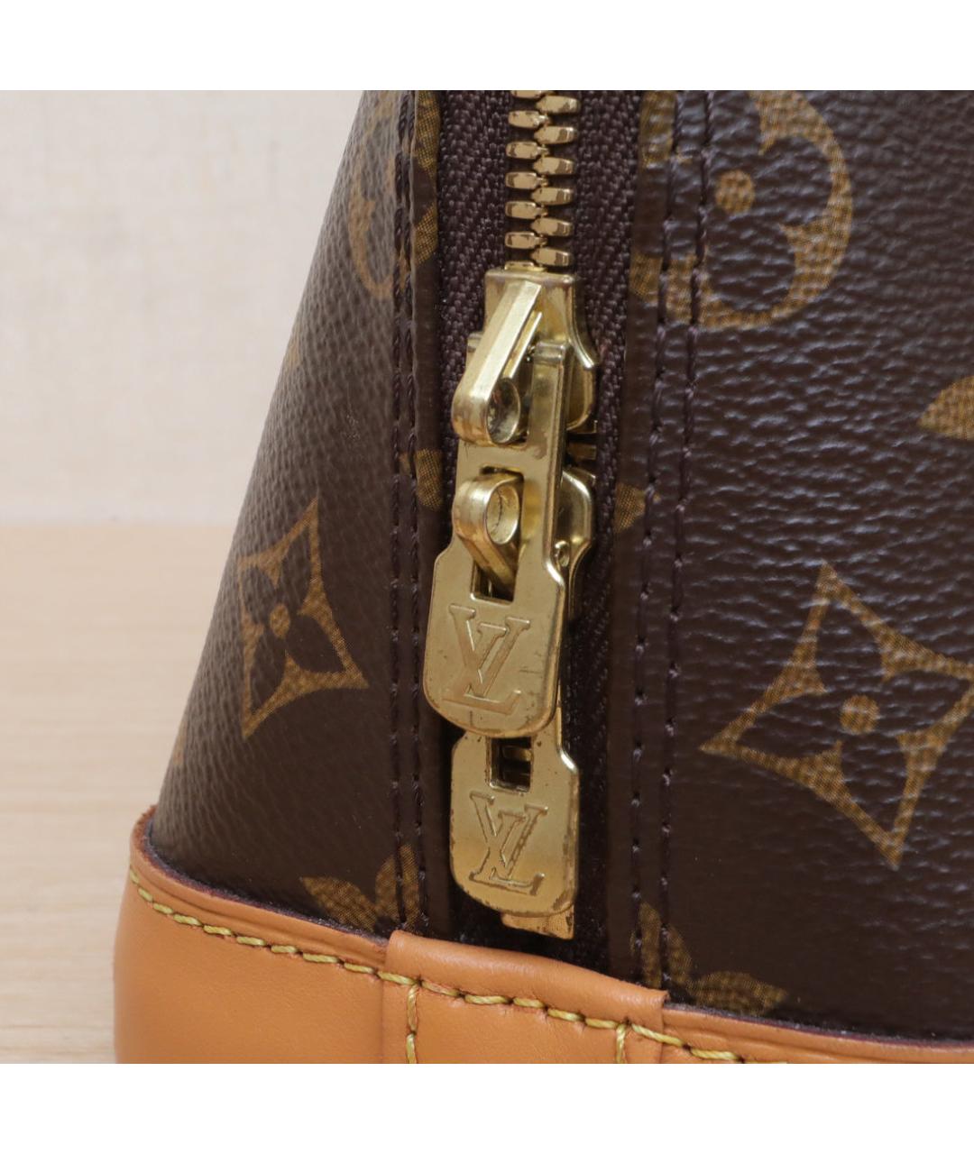 LOUIS VUITTON Коричневая кожаная сумка через плечо, фото 8