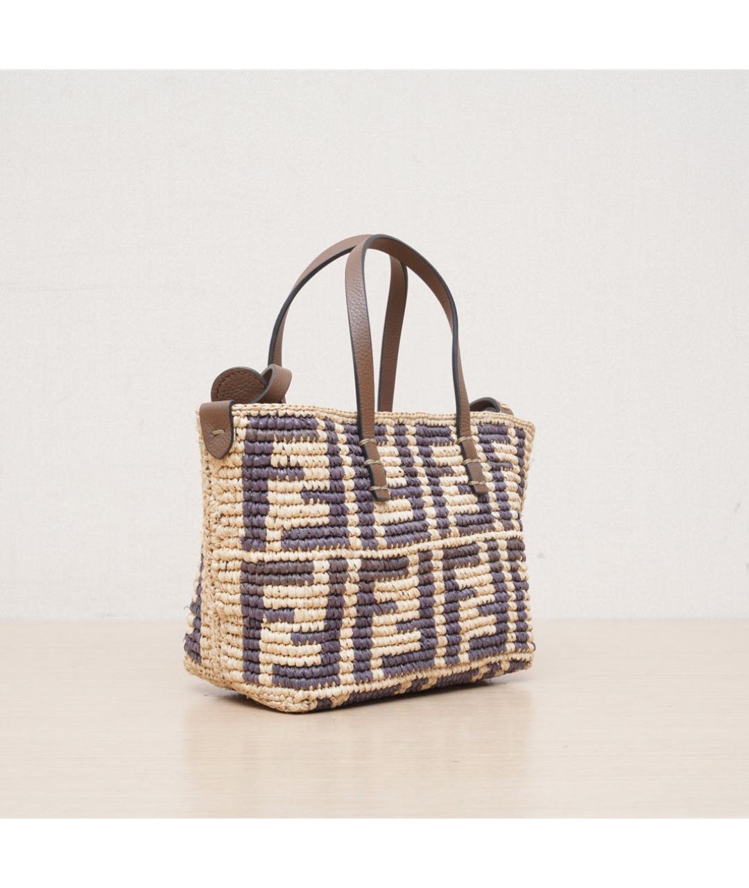 FENDI Бежевая пелетеная сумка через плечо, фото 6