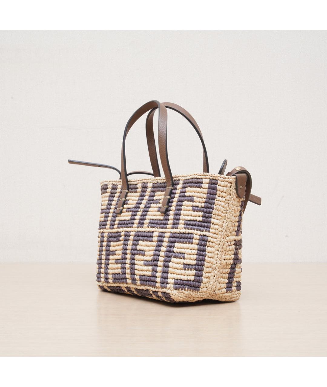 FENDI Бежевая пелетеная сумка через плечо, фото 4