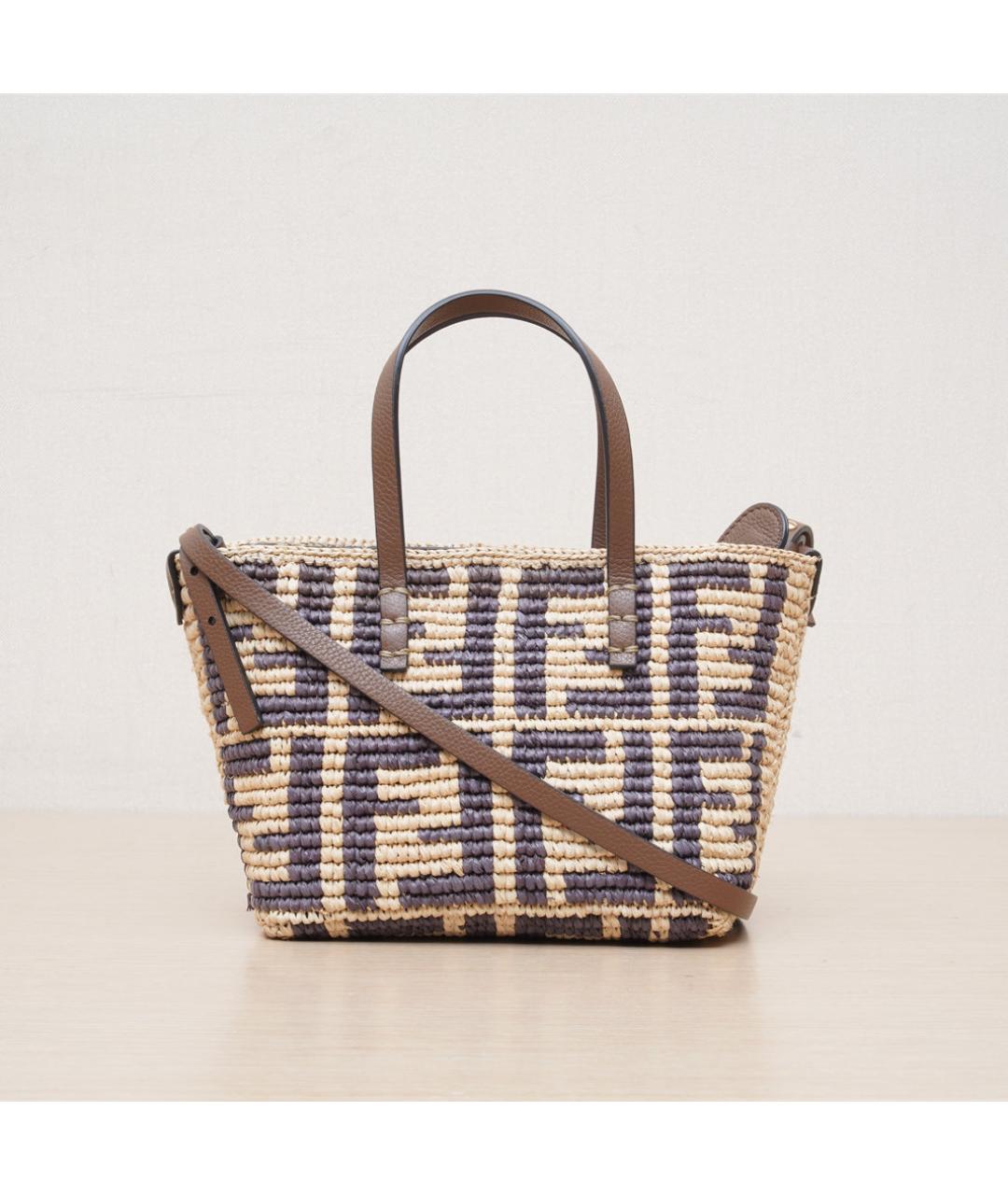 FENDI Бежевая пелетеная сумка через плечо, фото 3