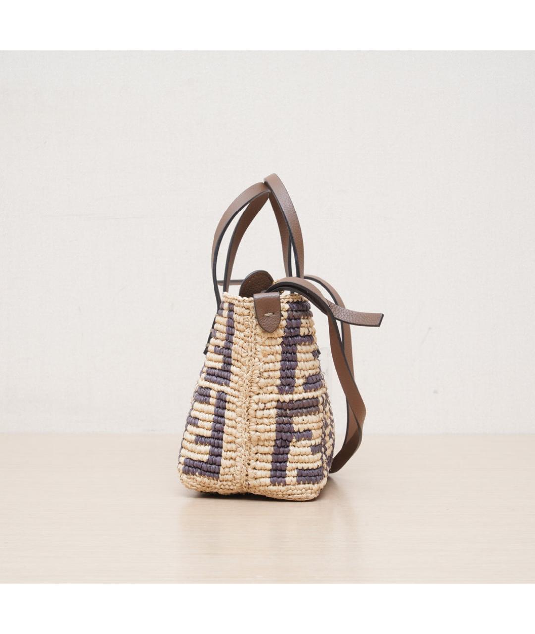 FENDI Бежевая пелетеная сумка через плечо, фото 5