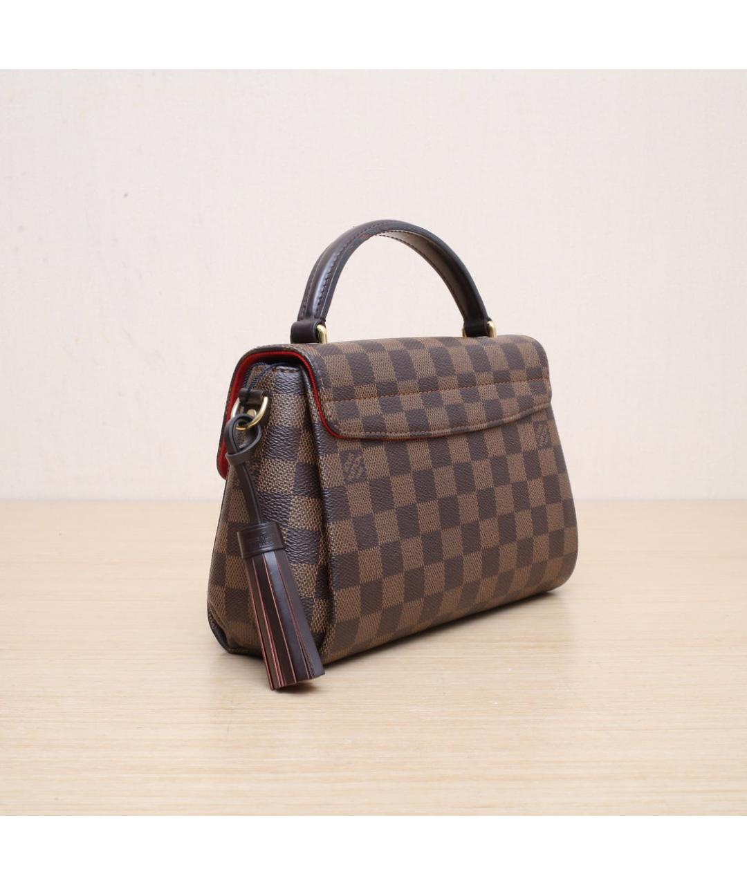 LOUIS VUITTON Коричневая кожаная сумка через плечо, фото 6