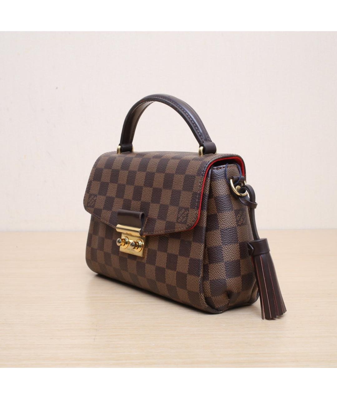 LOUIS VUITTON Коричневая кожаная сумка через плечо, фото 4