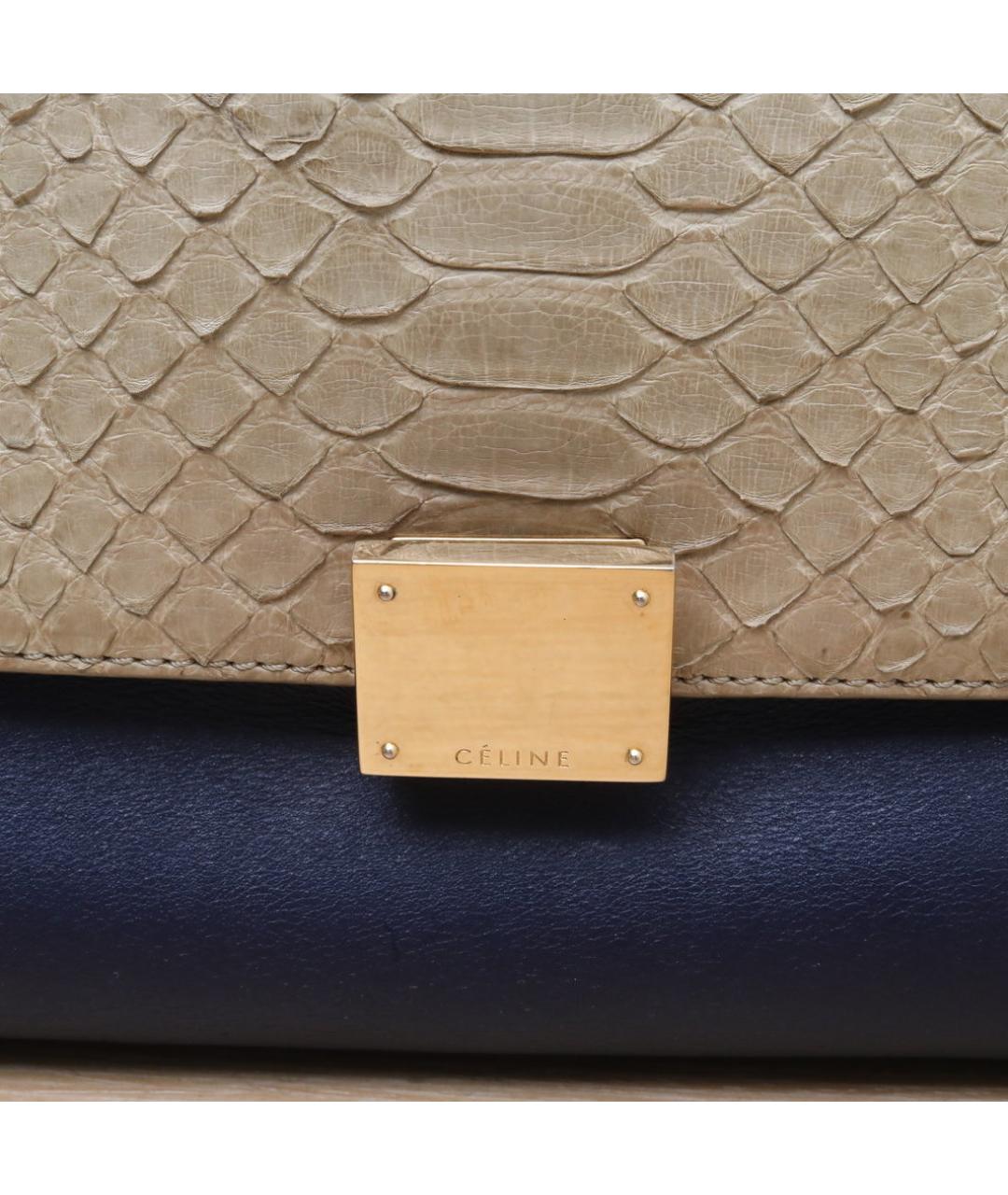 CELINE Бежевая кожаная сумка через плечо, фото 8