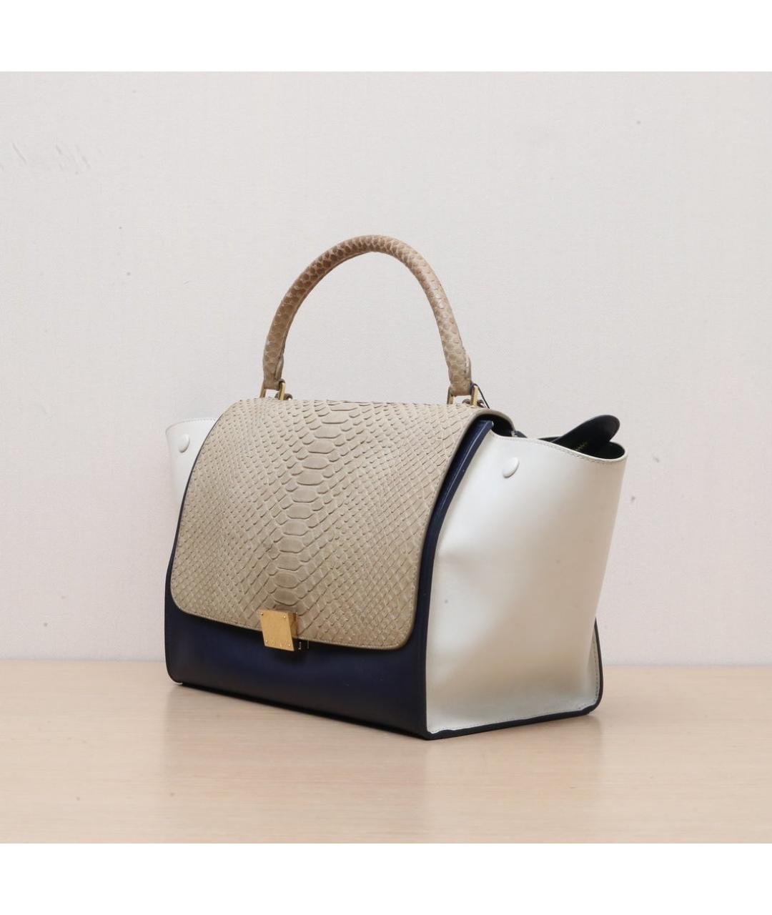 CELINE Бежевая кожаная сумка через плечо, фото 4