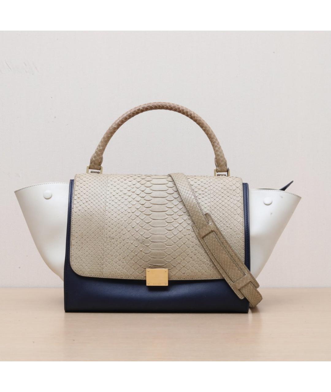 CELINE Бежевая кожаная сумка через плечо, фото 3